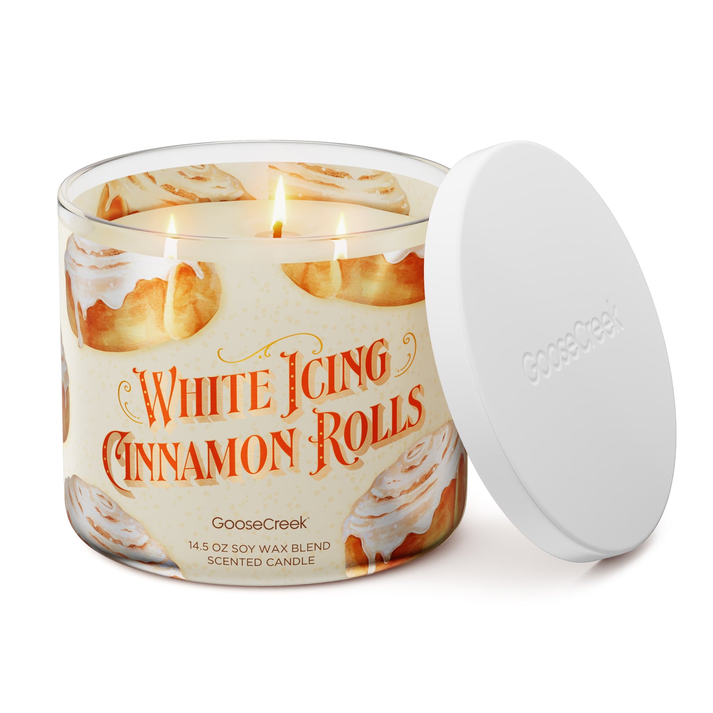 White Icing Cinnamon Roll 3-Wick Candle