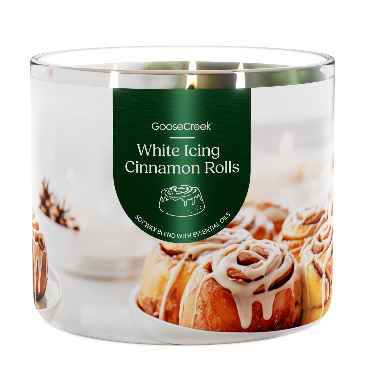 White Icing Cinnamon Roll 3-Wick Candle