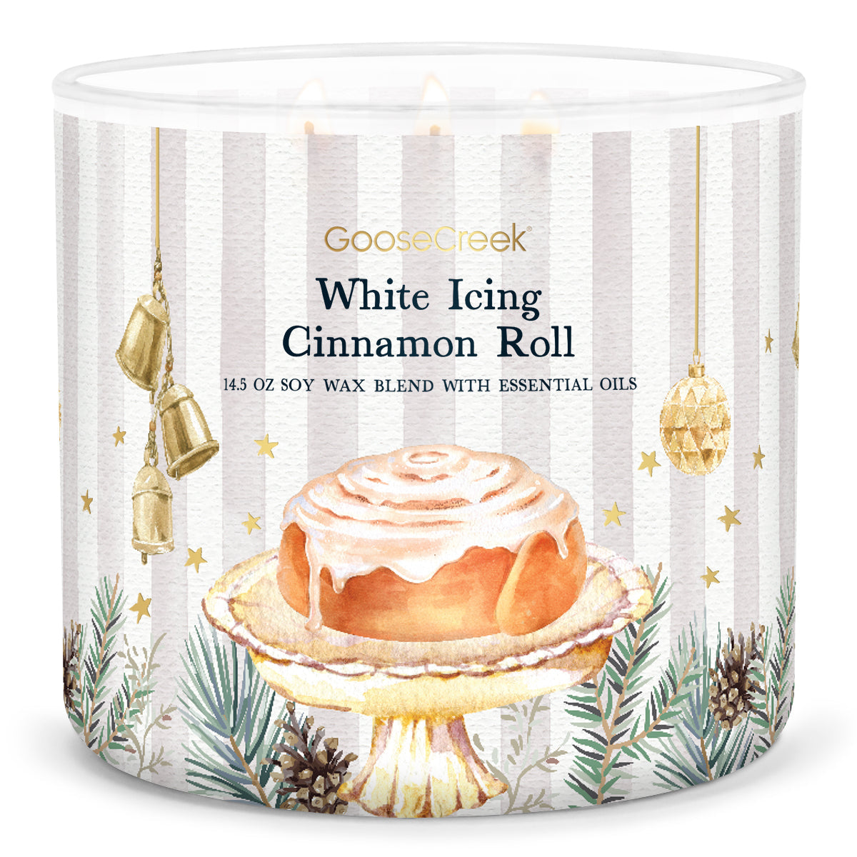 Load image into Gallery viewer, White Icing Cinnamon Roll Large 3-Wick Candle
