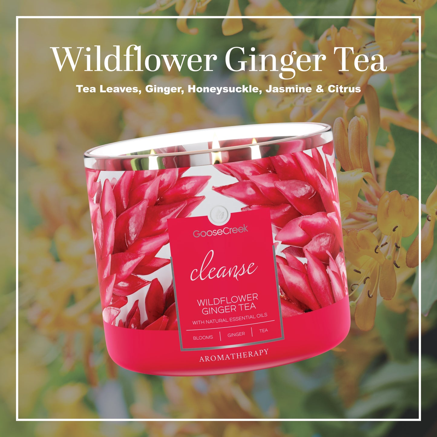 Wildflower Ginger Tea Aromatherapy 3-Wick Candle