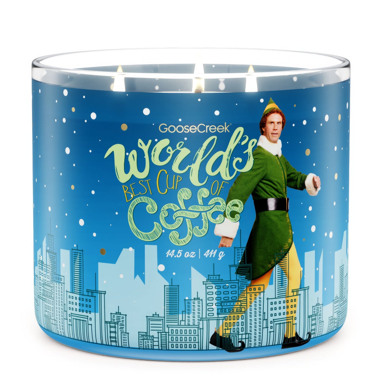 World's Best Cup of Coffee 3-Wick Elf Candle