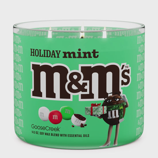 Load and play video in Gallery viewer, M&amp;amp;M&amp;#39;S Holiday Mint 3-Wick Candle
