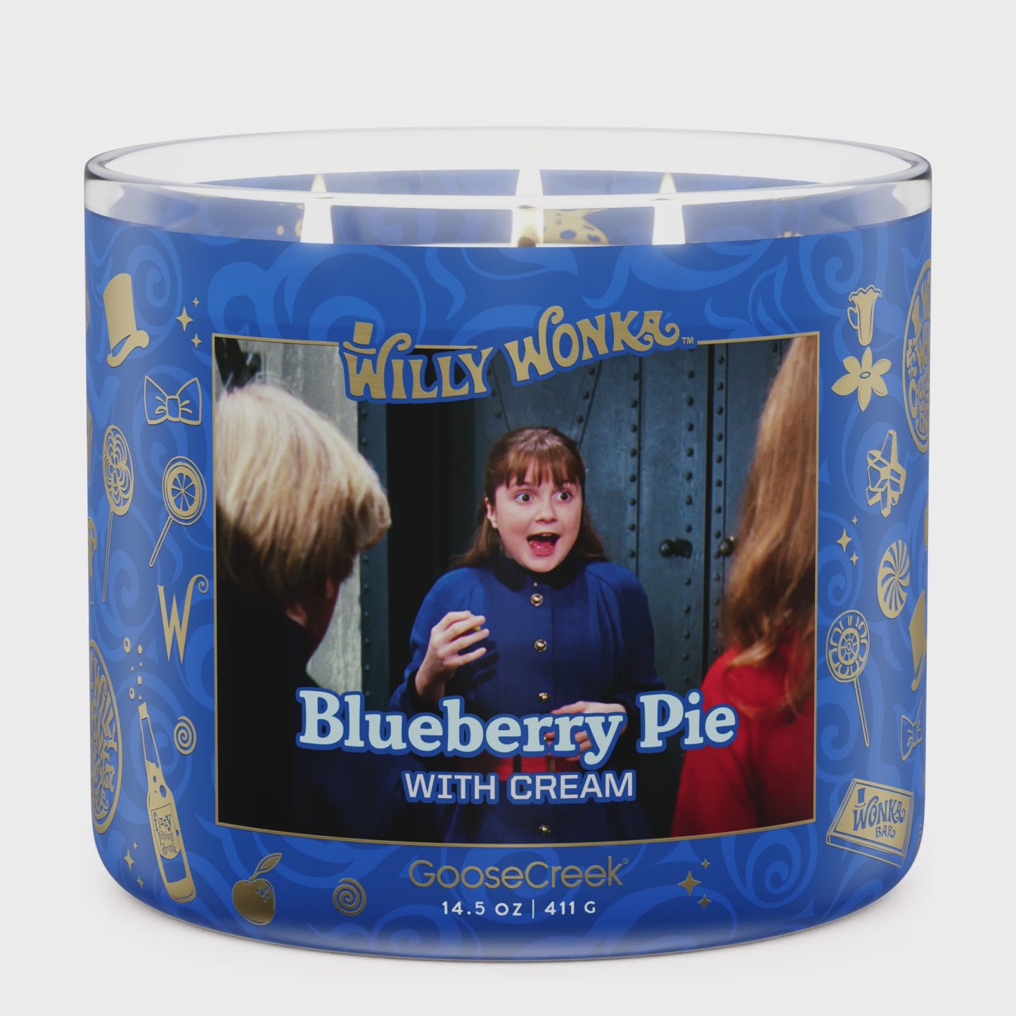 Load and play video in Gallery viewer, Blueberry Pie With Cream 3-Wick Wonka Candle
