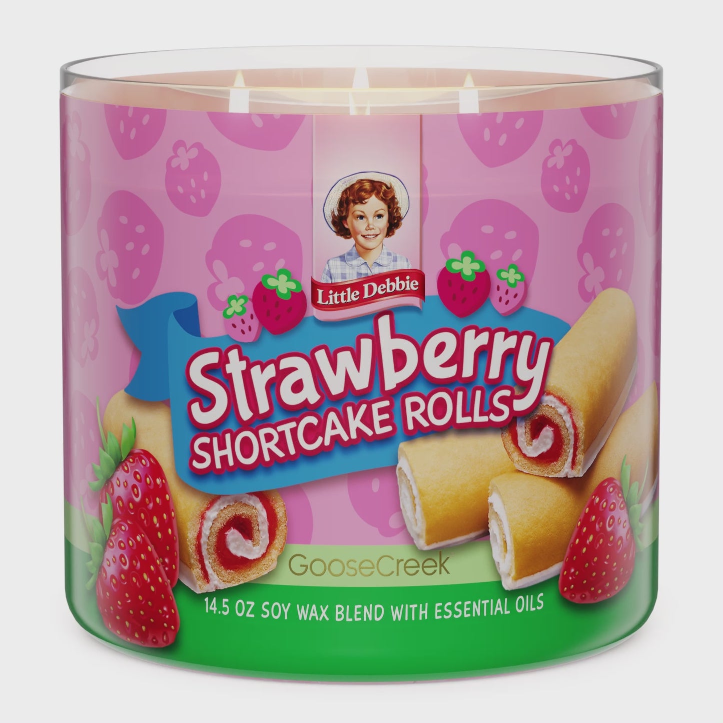 Load and play video in Gallery viewer, Strawberry Shortcake Rolls Little Debbie ™ 3-Wick Candle
