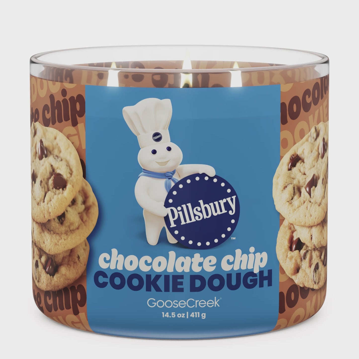 Load and play video in Gallery viewer, Chocolate Chip Cookie Dough Large 3-Wick Pillsbury Candle
