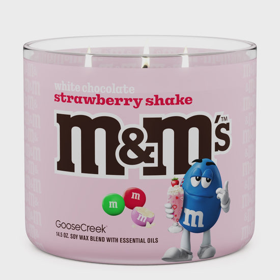 Load and play video in Gallery viewer, M&amp;amp;M&amp;#39;S White Chocolate Strawberry Shake 3-Wick Candle
