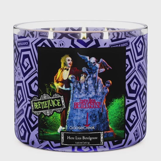 Load and play video in Gallery viewer, Beetlejuice- Here Lies Betelgeuse 3-Wick Candle
