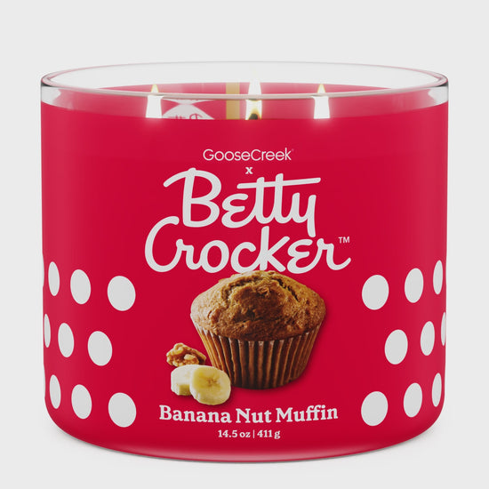 Load and play video in Gallery viewer, Betty Crocker - Banana Nut Muffin - Large Three Wick Candle
