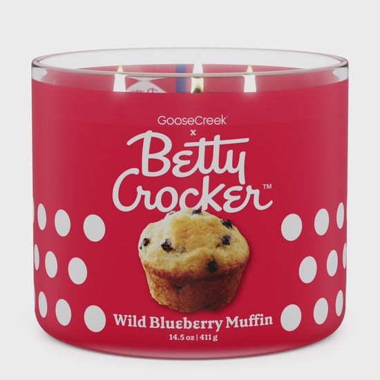 Load and play video in Gallery viewer, Betty Crocker - Wild Blueberry Muffin - Large Three Wick Candle
