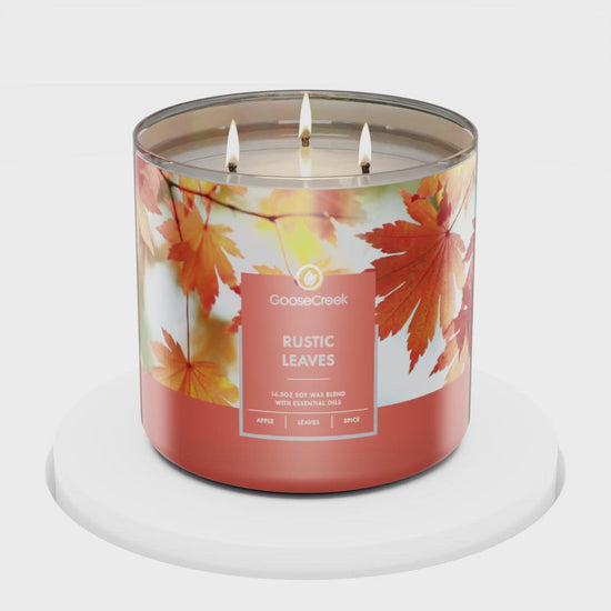 Load and play video in Gallery viewer, Rustic Leaves Large 3-Wick Candle
