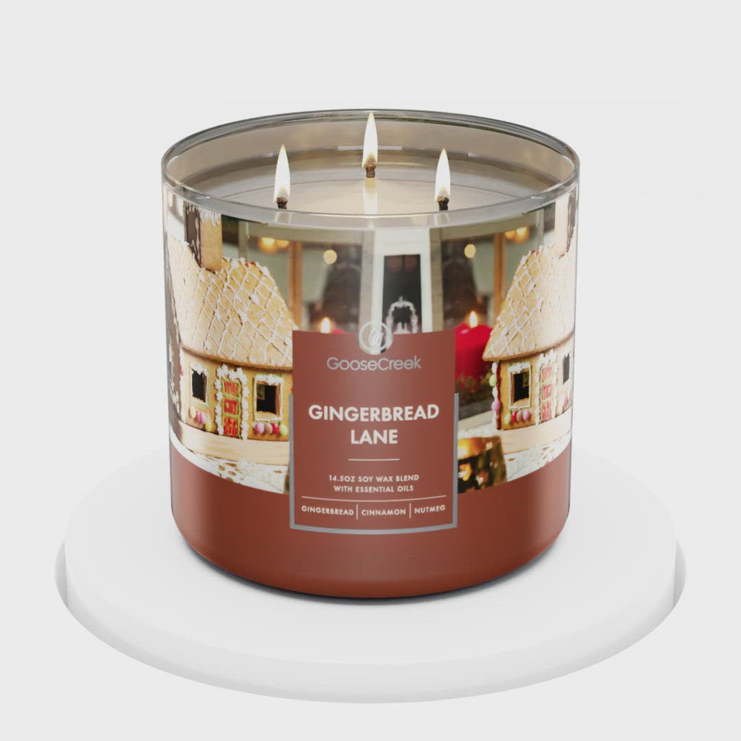 Load and play video in Gallery viewer, Gingerbread Lane Large 3-Wick Candle
